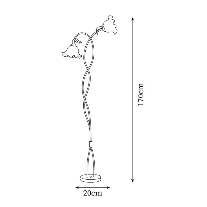 Elegant Blomster Gulvlampe i Mat Grøn