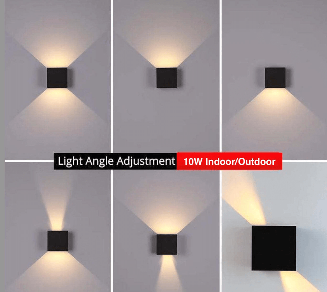 Vandtæt LED-væglampe i aluminium - Udendørs & Indendørs
