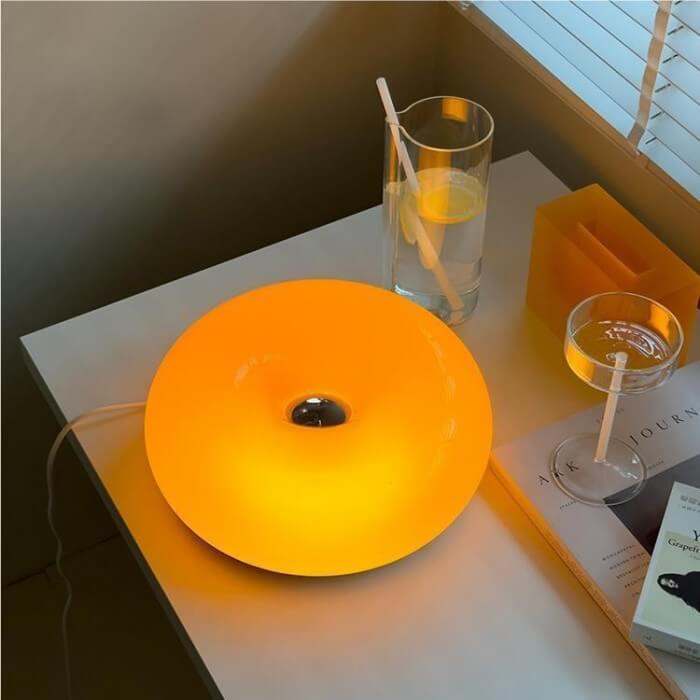 Donut Lampe - Glas & Metal Væglampe / Bordlampe