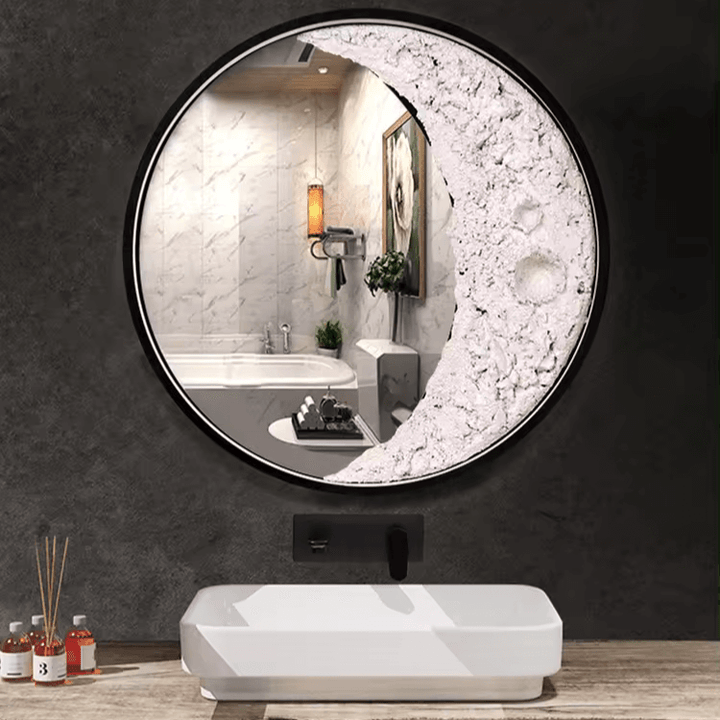 3D Måne Væglampe - 40cm LED Halvmåne Lampe