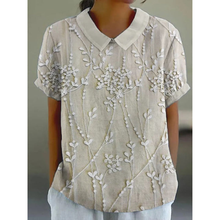 Damebluse med Blonde og Krave – Elegant Klassisk Stil til Kvinder