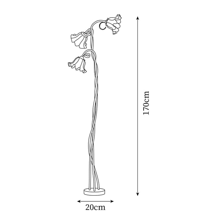 Elegant Blomster Gulvlampe i Mat Grøn