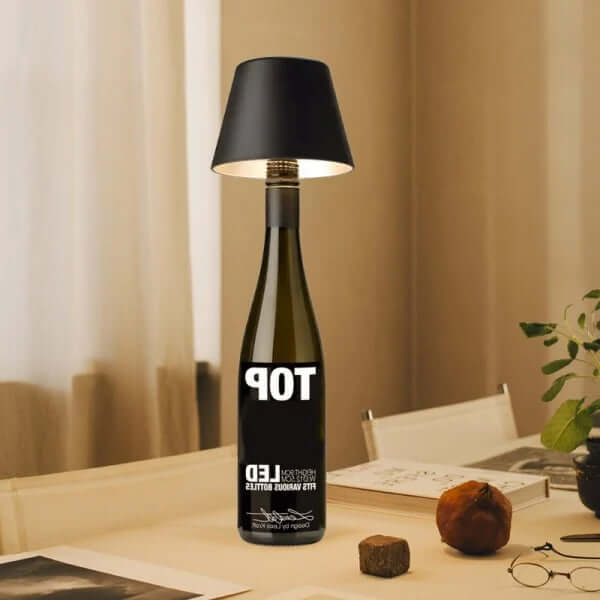 Genopladelig LED Vinflaskelampe