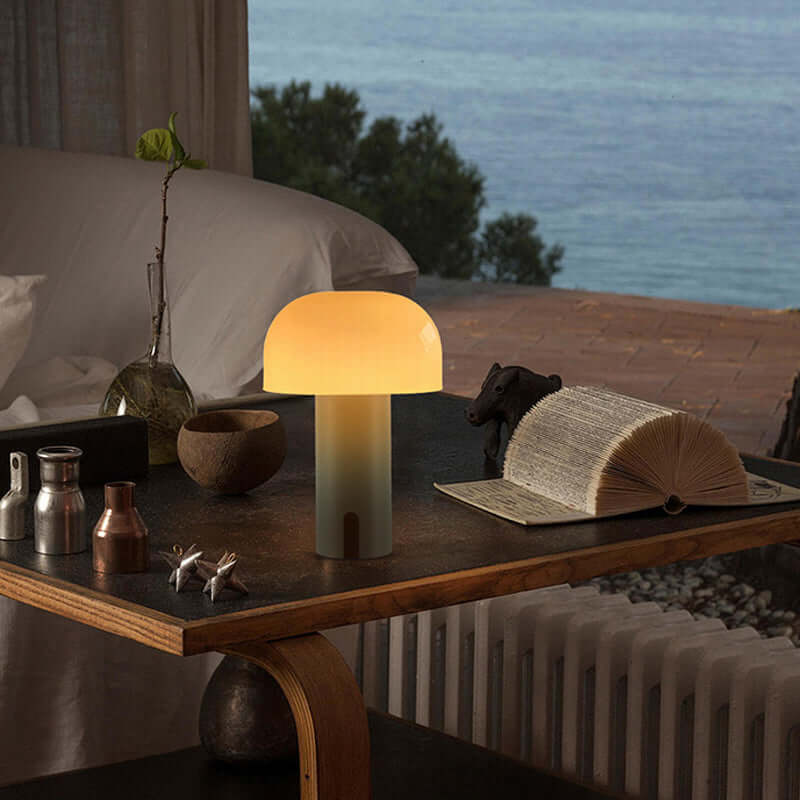 Dæmpbar Champignon Bordlampe - Trådløs LED Lampe