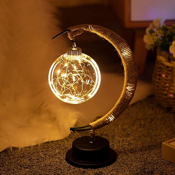 Magisk Månelampe 27cm - LED Glaslampe