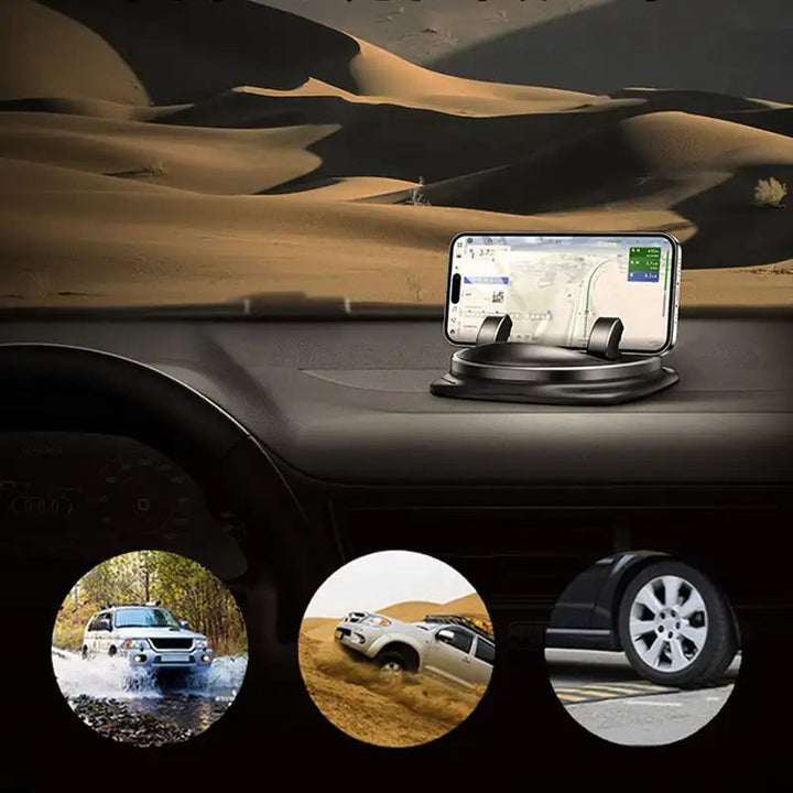 Fleksibel bil tilbehør: telefonholder der roterer 360°. Ideel for nem adgang til din smartphone i bilen.