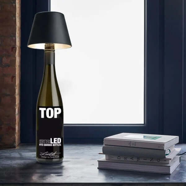 Genopladelig LED Vinflaskelampe