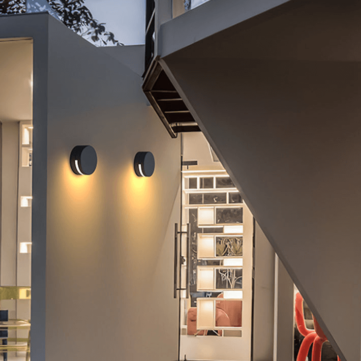Vandtæt Udendørs Væglampe IP65 Rundt Glas Design