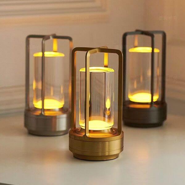 Krystal LED Lanterne Lampe -  Bordlampe