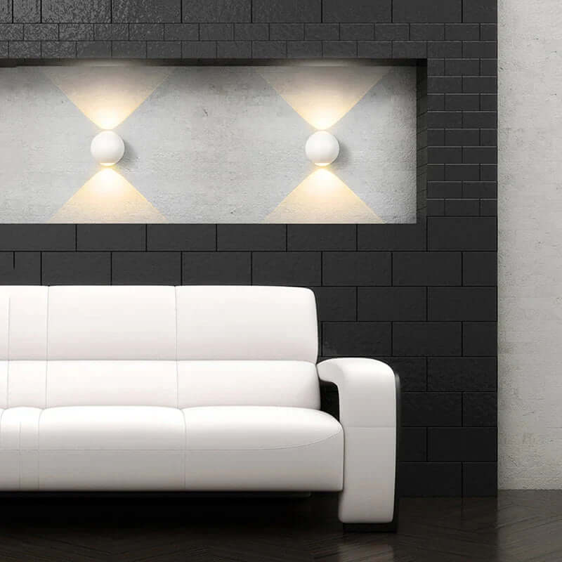 Elegant Sfærisk LED Væglampe i Aluminium