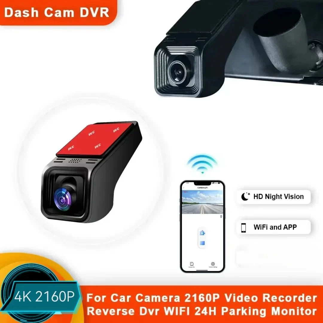 Dobbeltkamera dashcam viser både front- og bagkamera for komplet overvågning af bilens omgivelser.