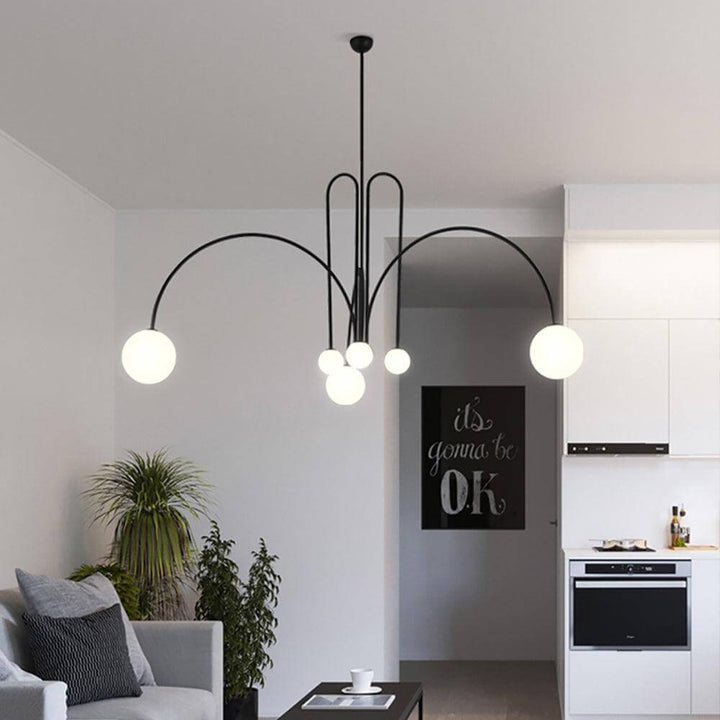 Elegant Pendel Lampe i Glas & Metal - 75/45cm