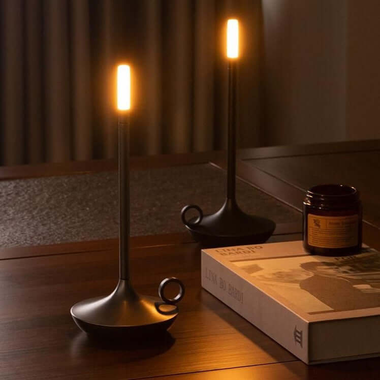 LED Stearinlyslampe m. Dæmper - 23cm