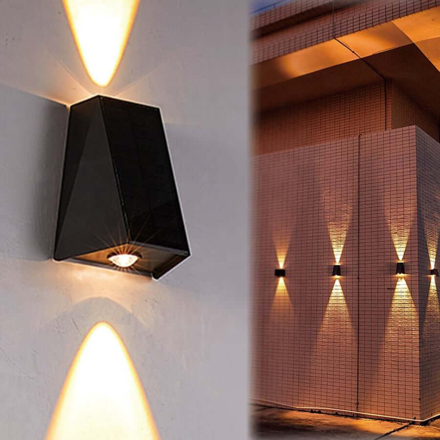 Soldrevet LED-væglampe med justerbar belysning