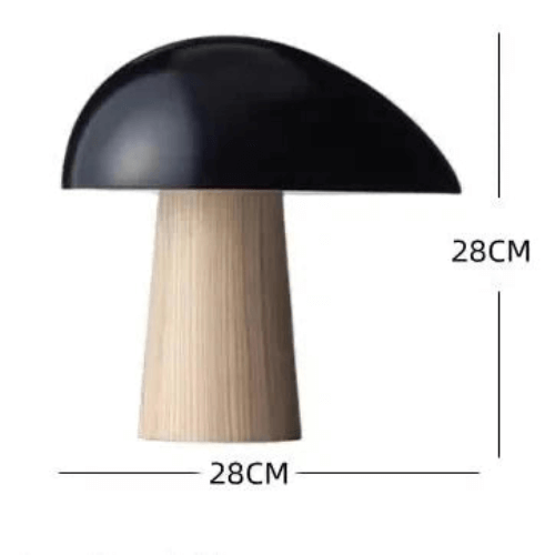 Moderne Svampelampe i Træ & Metal - 28cm