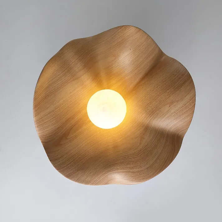 Lotus Loftslampe i Harpiks og Træ