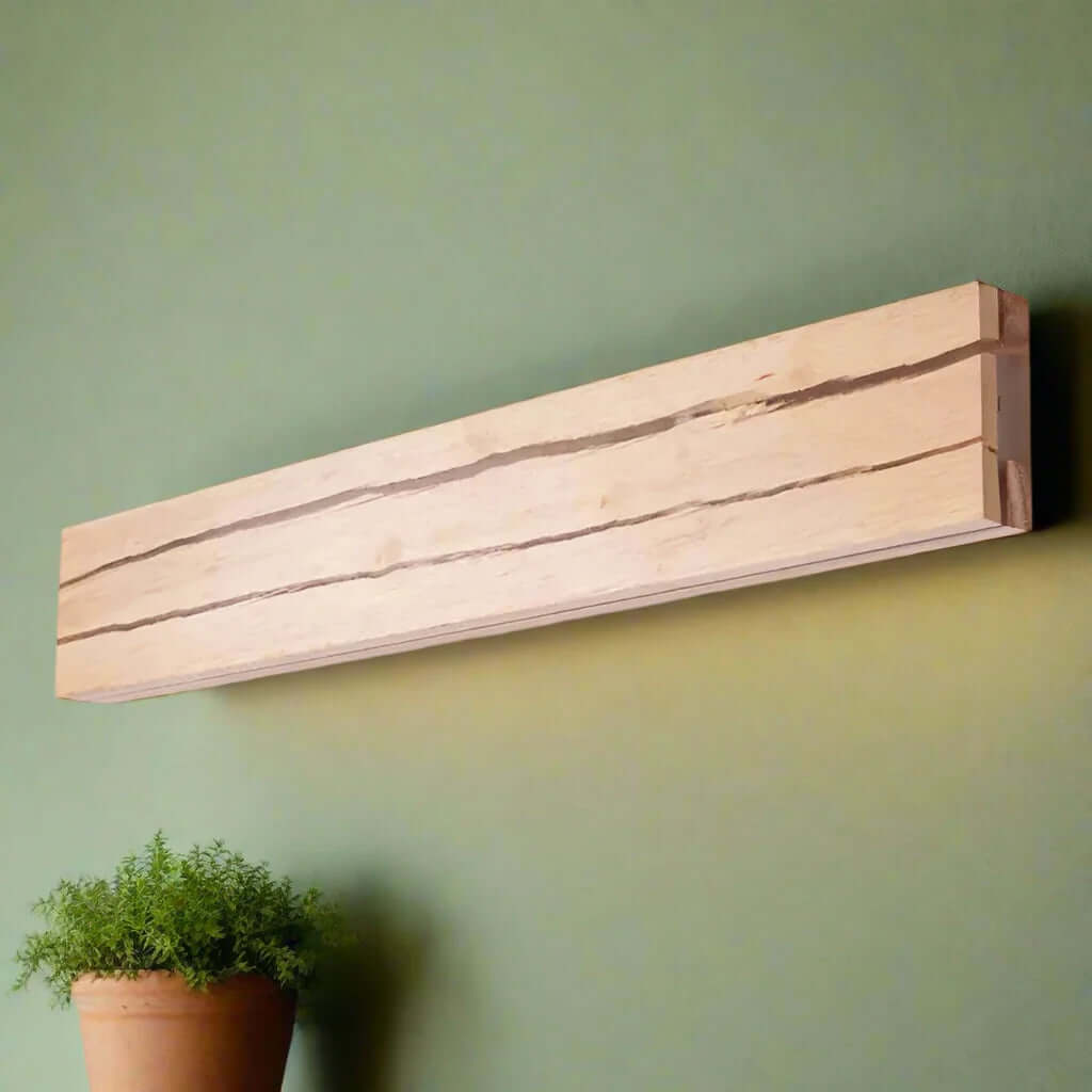 Rustik Trævæglampe med Revnet Design - 30/50cm