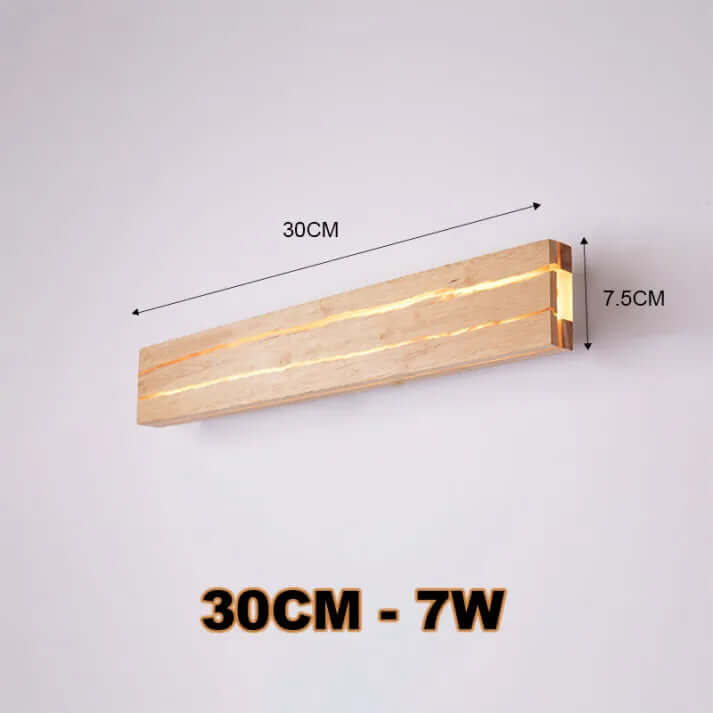 Rustik Trævæglampe med Revnet Design - 30/50cm