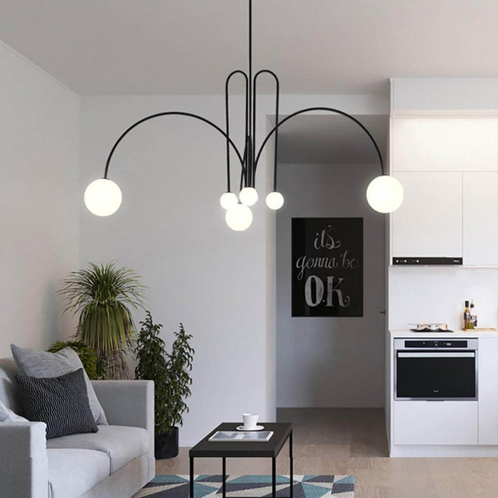 Elegant Pendel Lampe i Glas & Metal - 75/45cm