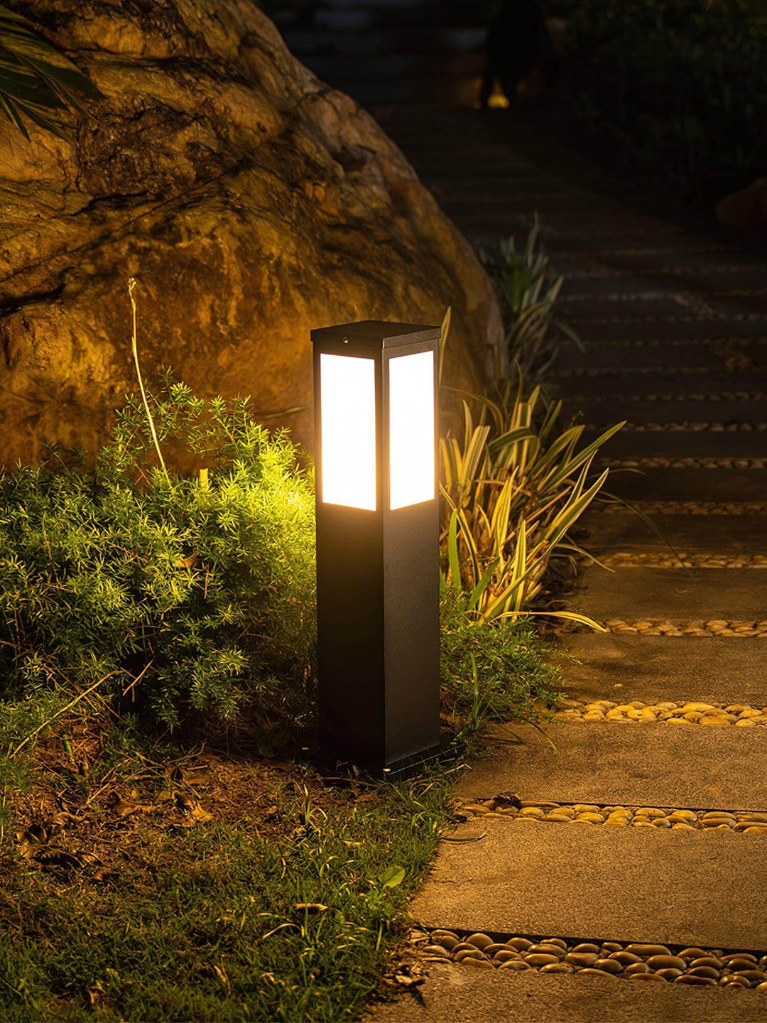 Moderne Udendørs Pullertlampe i Aluminium