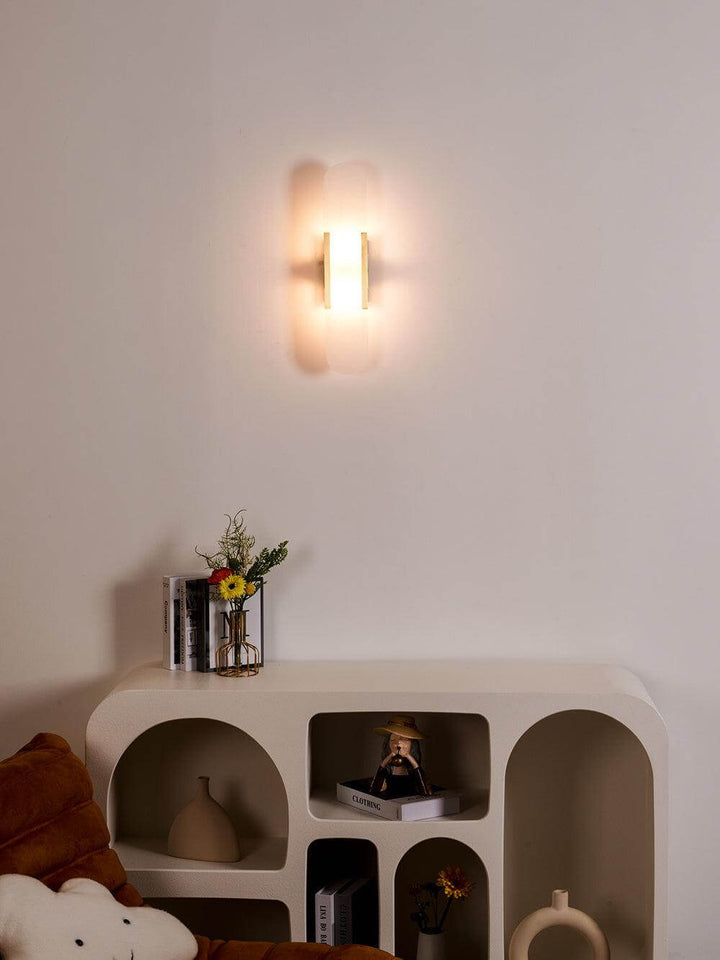 Alabast Væglampe, Aflang Design
