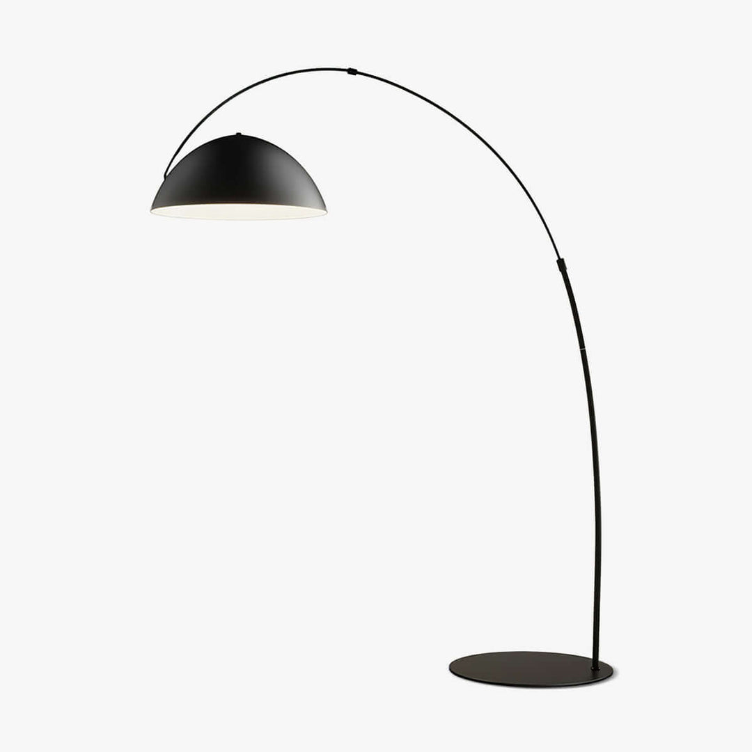 Justerbar bue gulvlampe i metal