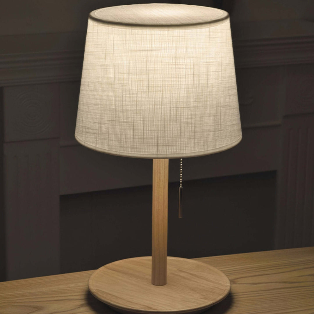 Nordisk Valnøddelampe med Stofskærm - 49cm