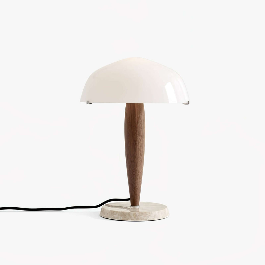 Elegant Bordlampe i Valnød & Marmor