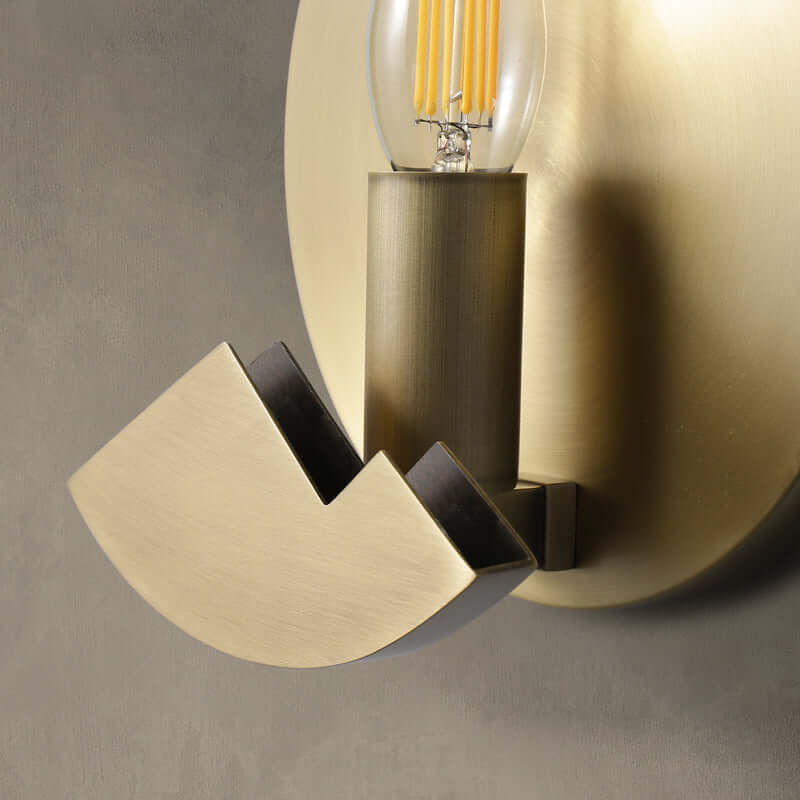 Elegant Marmor Væglampe med Messing Detaljer