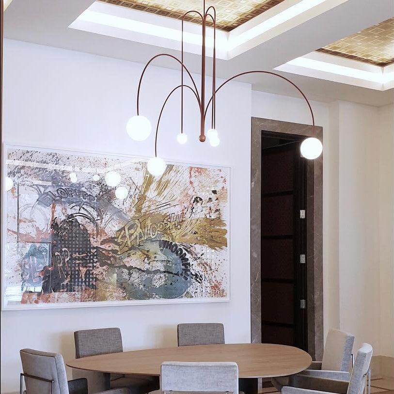 Elegant Pendel Lampe i Glas & Metal - 75/45cm