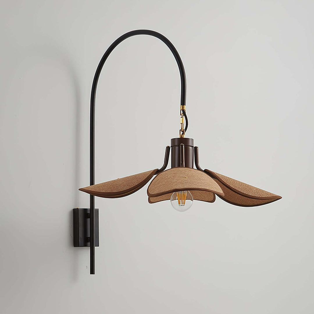 Elegant Blomster Væglampe 52cm - Metal & Hør