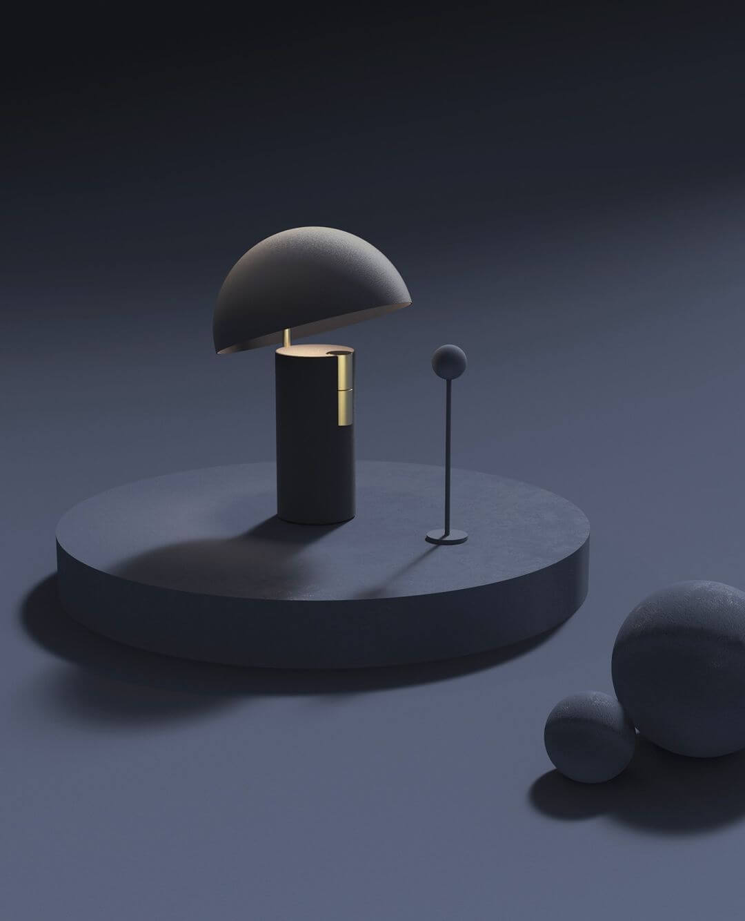 Designer Bordlampe i Metal og Glas - 30cm