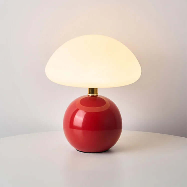 Keramisk Champignonlampe - Cremefarvet