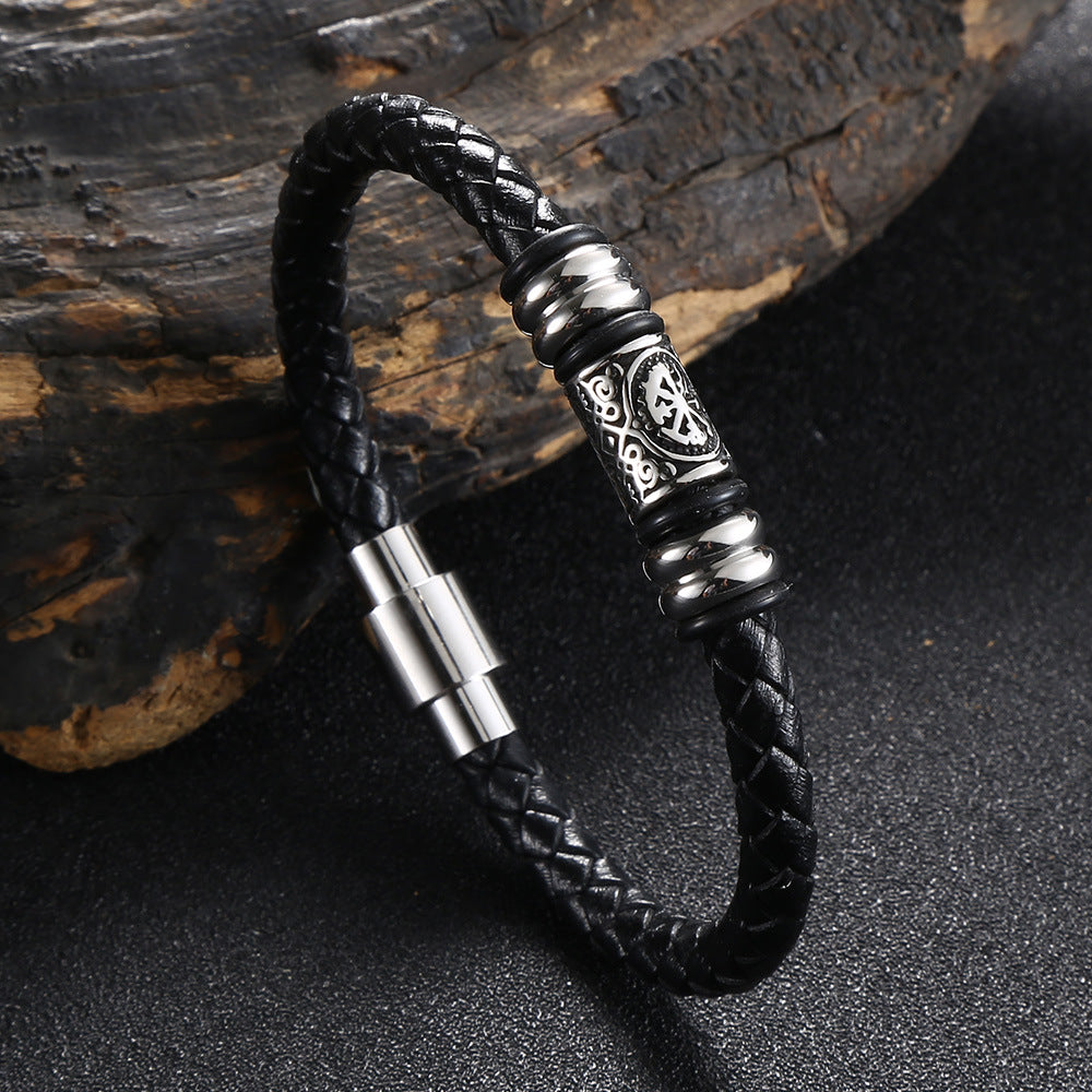 Maskulint Armbånd med Stål Detaljer – Stilfuld Elegance til Mænd