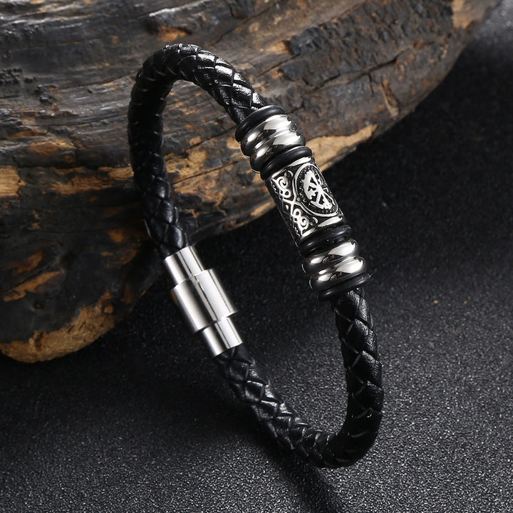 Maskulint Armbånd med Stål Detaljer – Stilfuld Elegance til Mænd