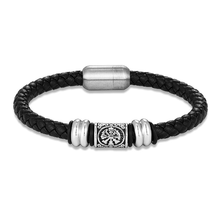Maskulint Armbånd med Stål Detaljer – Stilfuld Elegance til Mænd
