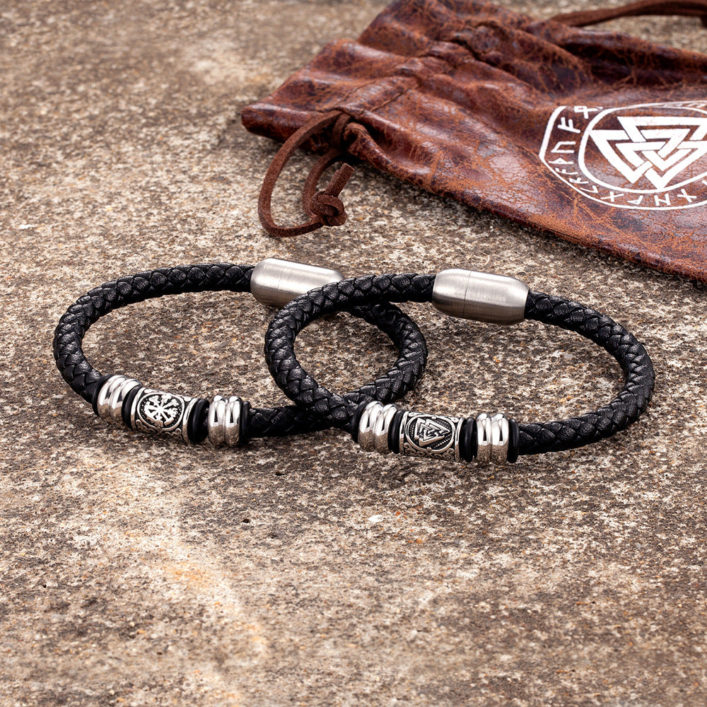 Maskulint Armbånd med Stål Detaljer – Stilfuld Elegance til Mænd