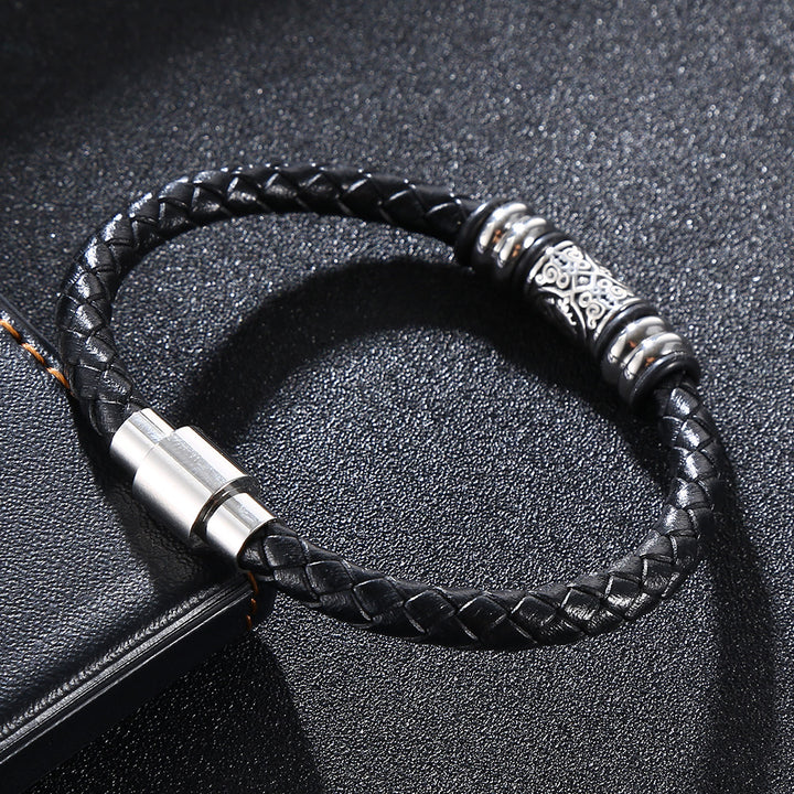 Maskulint Armbånd med Stål Detaljer – Stilfuld Elegance til Mænd