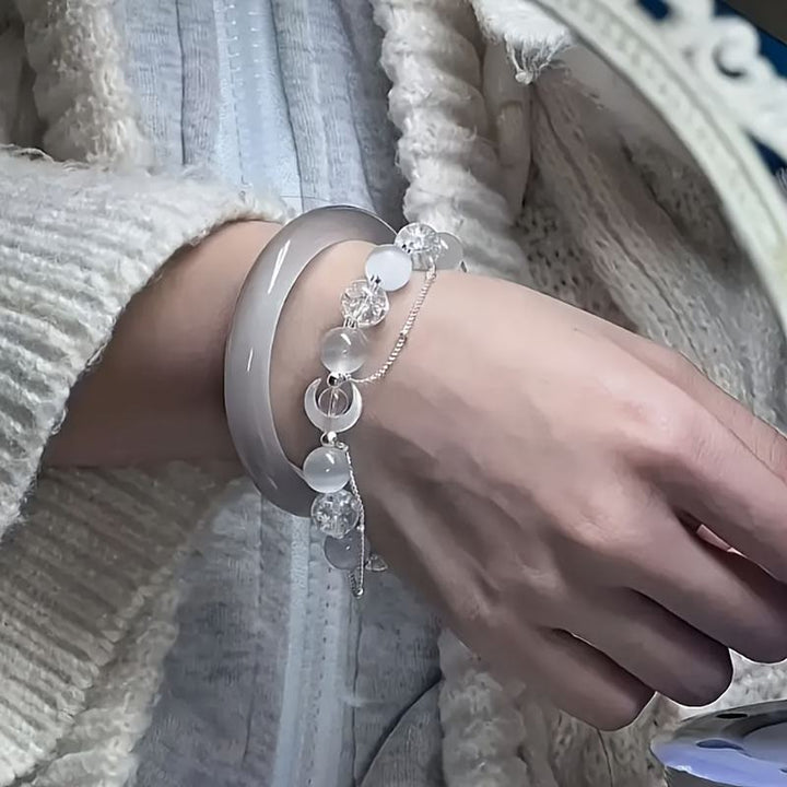 Dame Rødt Perlearmbånd med Charms – Unikt Boheme Smykke