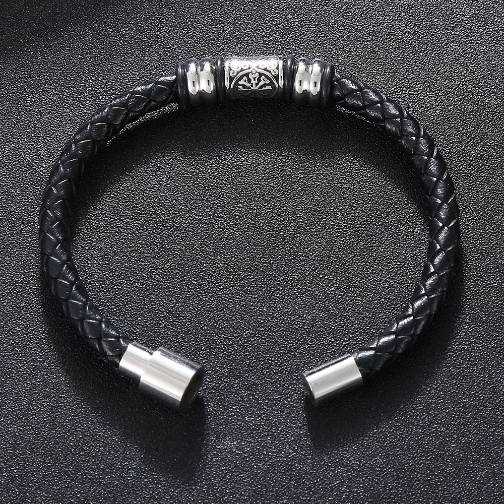Maskulint Armbånd med Stål Detaljer – Stilfuld Elegance til Mænd