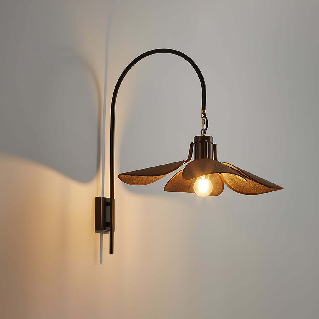Elegant Blomster Væglampe 52cm - Metal & Hør