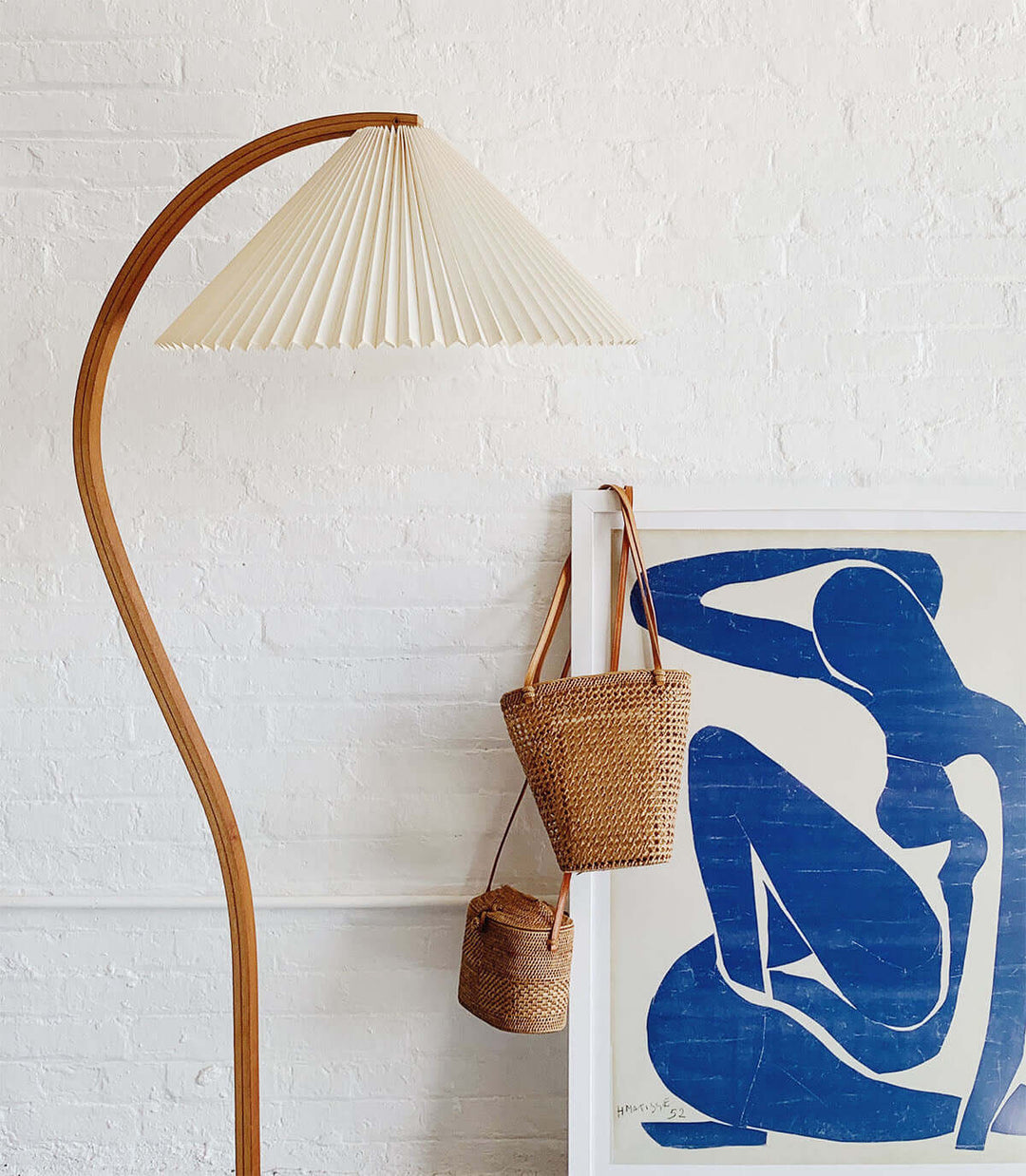 Designer Gulvlampe i Træ & Metal