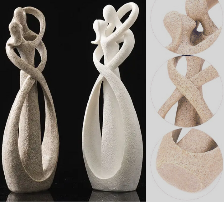 Unik abstrakt skulptur for stilfuld moderne indretning. En kunstnerisk figur, der fanger øjet i hjemmet.