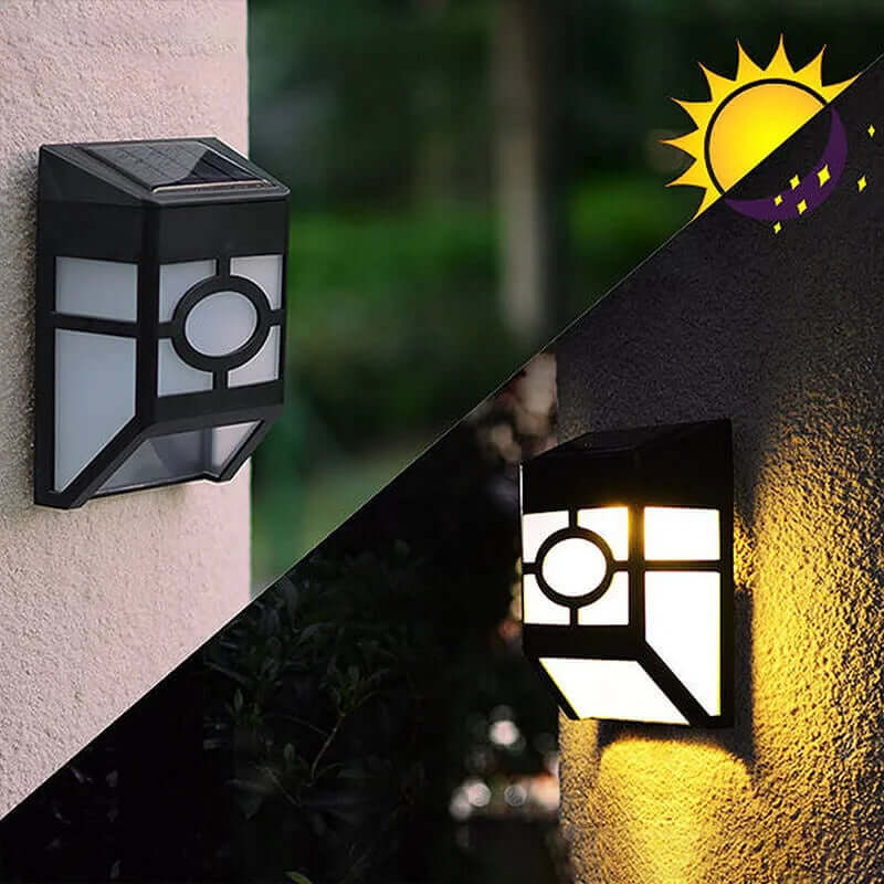 Solcelle LED Væglampe Udendørs - 2 Pak