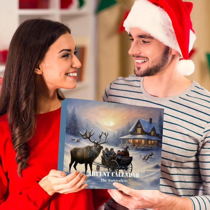 Førstehjælpsudstyr fra adventskalender 2025’s outdoor overlevelsessæt. Essentielt nødudstyr på tur.