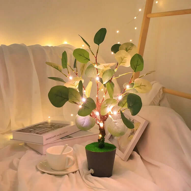 LED Natlampe Julegren med Paddeblade 34cm