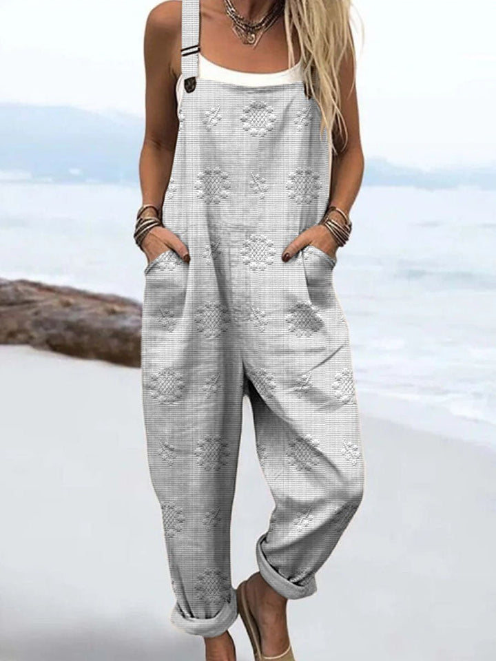 Trendy afslappet buksedragt til damer med vidde ben. En komfortabel sommerdragt.