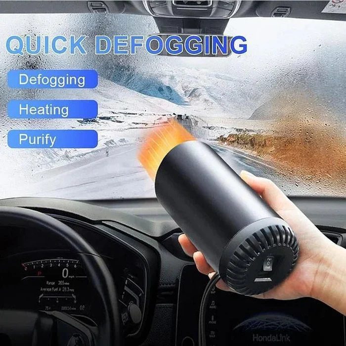 Effektiv 12V bilvarmer fjerner dug og frost hurtigt fra forruden for sikker vinterkørsel. Nødvendigt auto tilbehør.