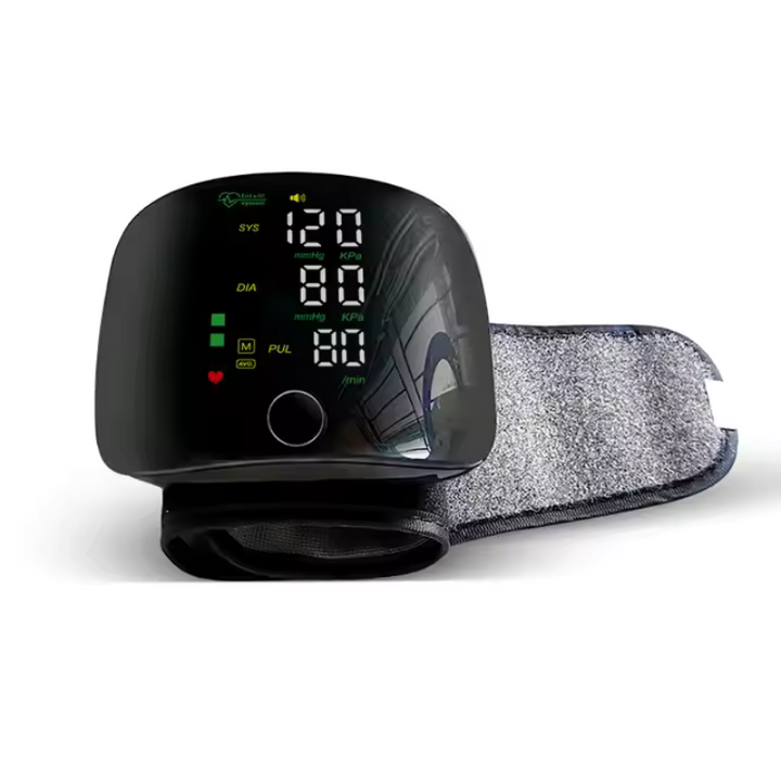 Højpræcisions bærbar håndleds blodtryksmåler med LED-display for nøjagtige digitale resultater.