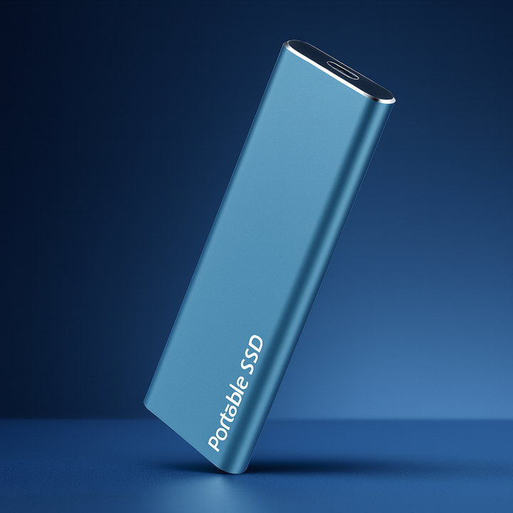 Bærbar ekstern SSD harddisk i aluminium. Lynhurtig dataoverførsel via USB-C til Mac & Windows.